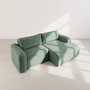 Voir la diapositive 6 : BEST MOBILIER Rebecca - canapé d'angle droit 4 places convertible avec coffre en velours texturé