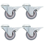 VIDAXL 4 pcs Roulettes pivotantes a trou de boulon a double frein 50mm