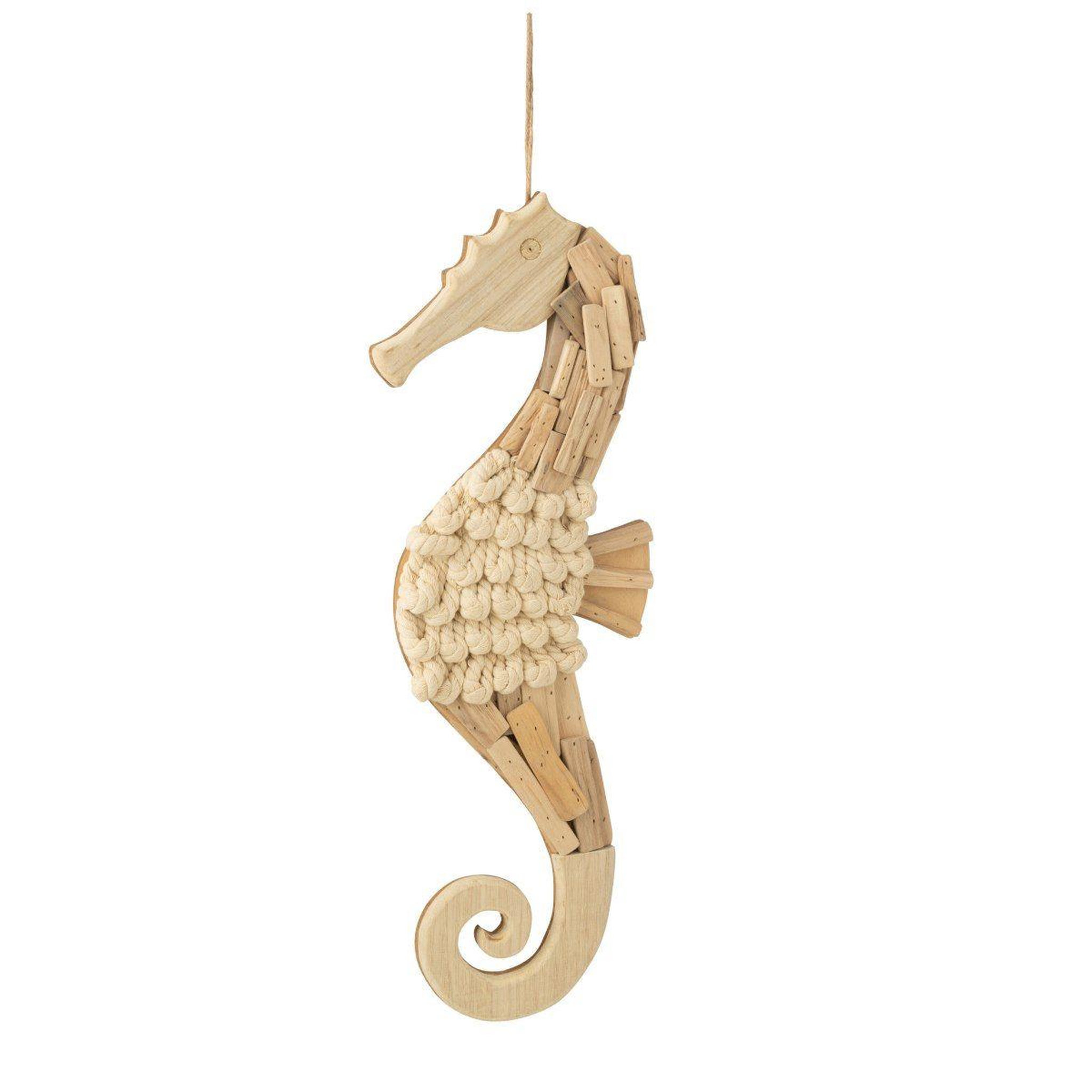 J-LINE Hippocampe déco à suspendre  bali  59cm naturel