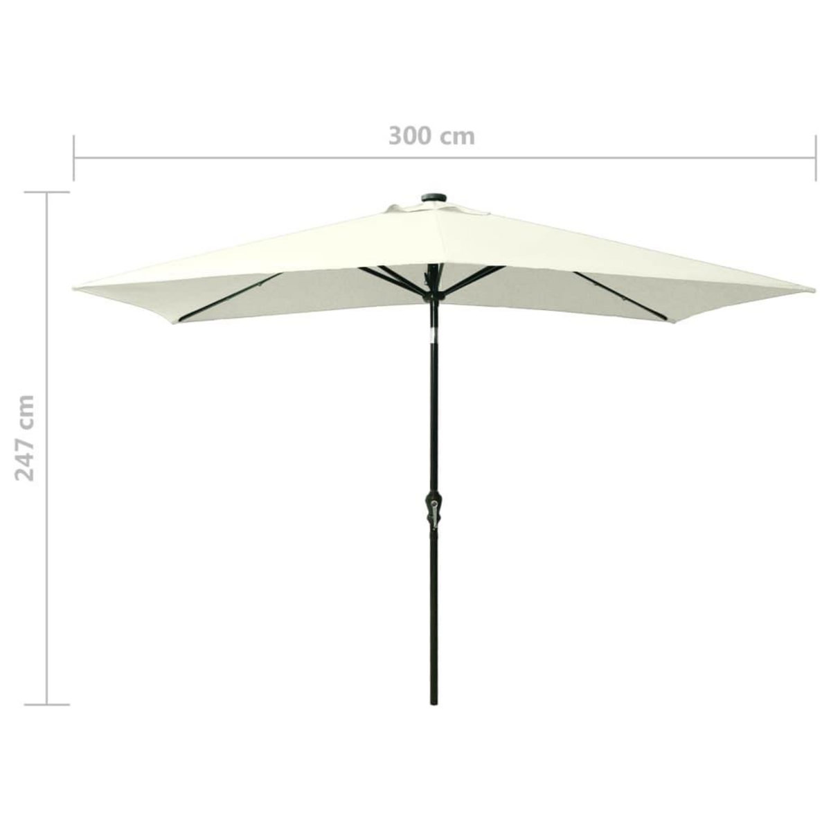 VIDAXL Parasol de jardin avec LED et mat en acier sable 2x3 m