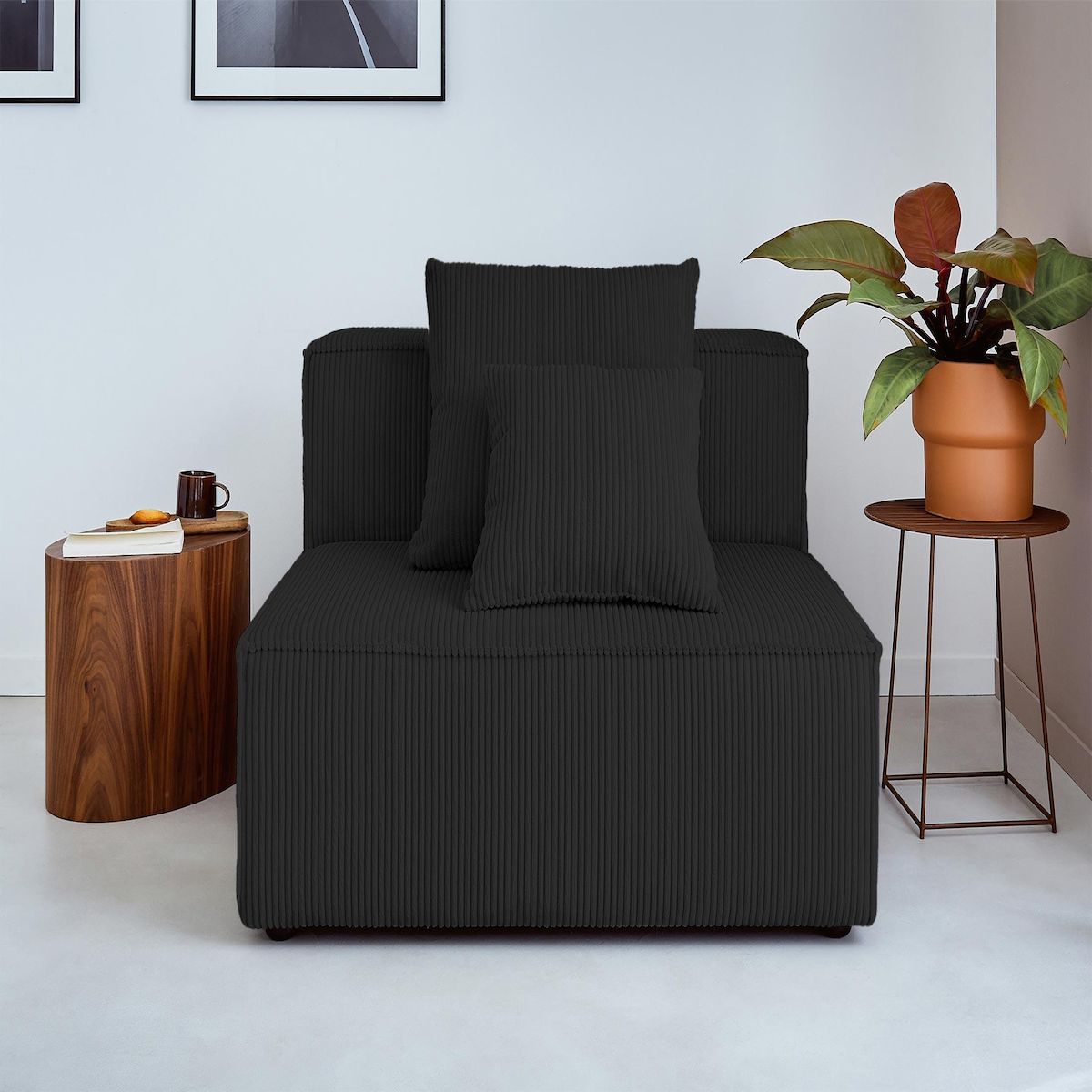 LISA DESIGN Colombine - module d'assise - en velours côtelé