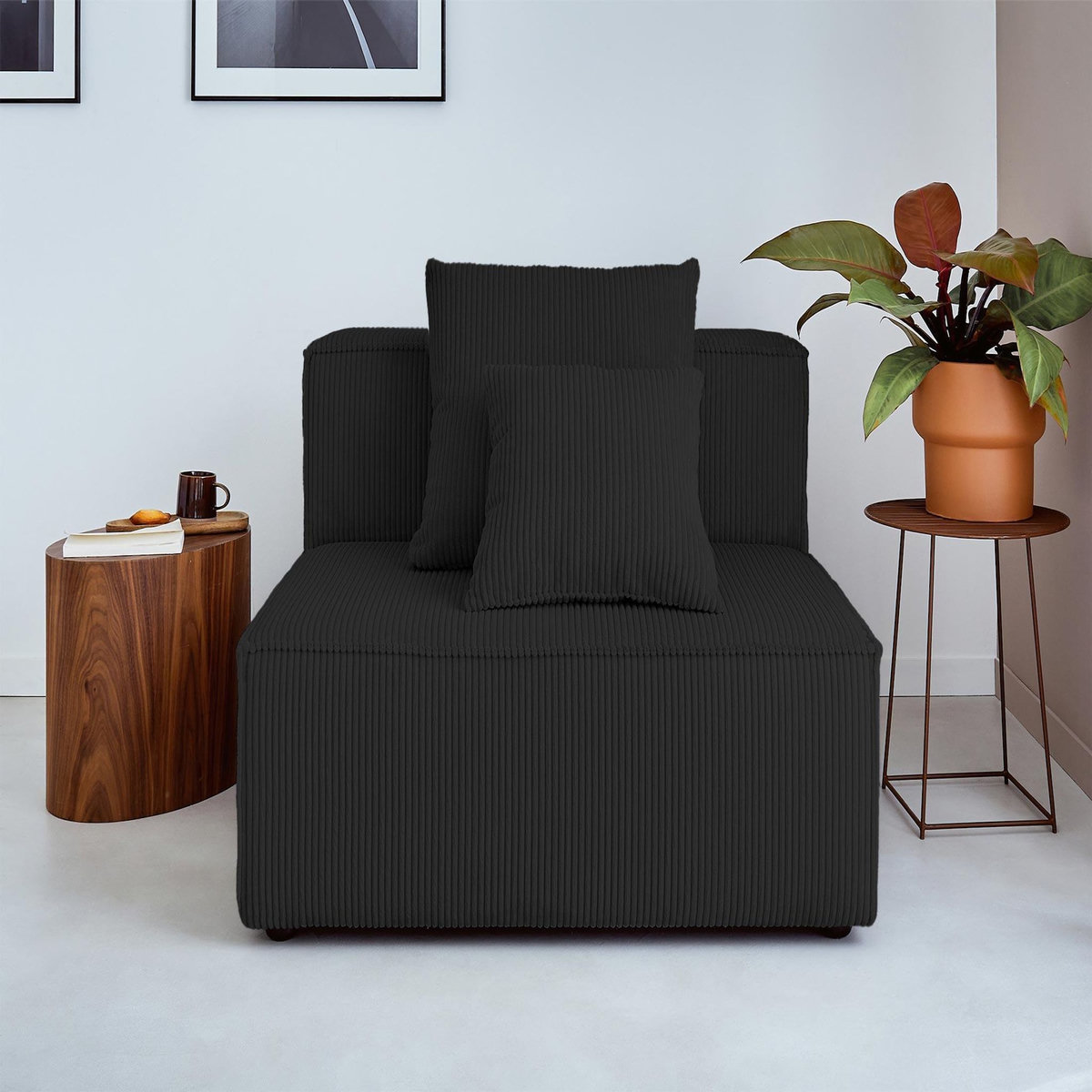 LISA DESIGN Colombine - module d'assise - en velours côtelé