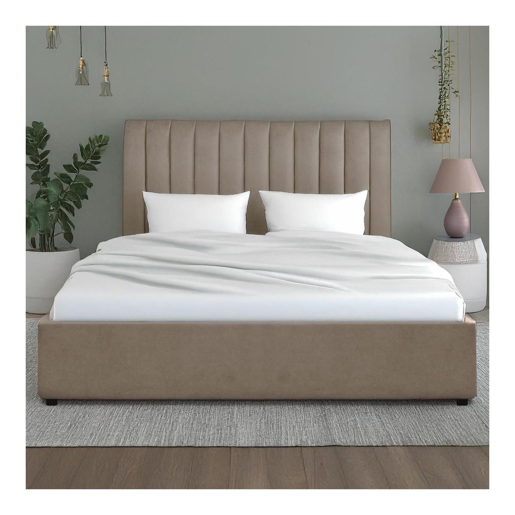 Voir la diapositive 3 : Paris Prix Lit coffre design velours  songa  180x200cm taupe