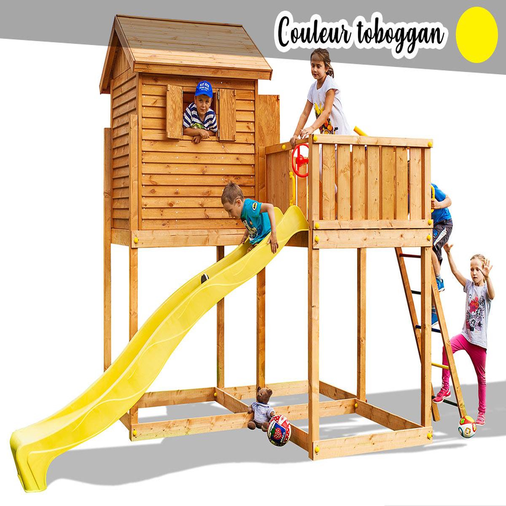 Fungoo Aire de jeux my side - toboggan jaune - fungoo