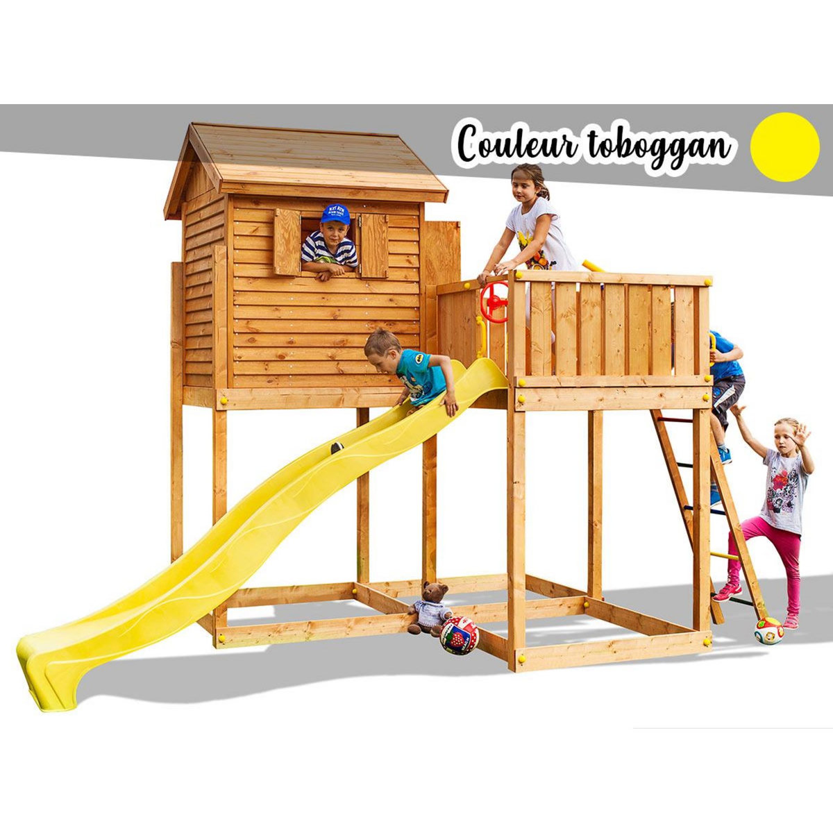 Fungoo Aire de jeux My Side - Toboggan jaune - Fungoo