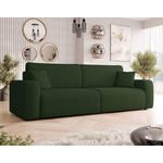 BEST MOBILIER Artemisa - canapé droit 3 places convertible avec coffre en velours côtelé