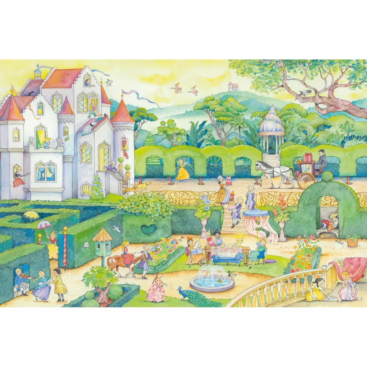 Schmidt Puzzle 100 pièces : Chez les princesses de conte de fées, avec stickers