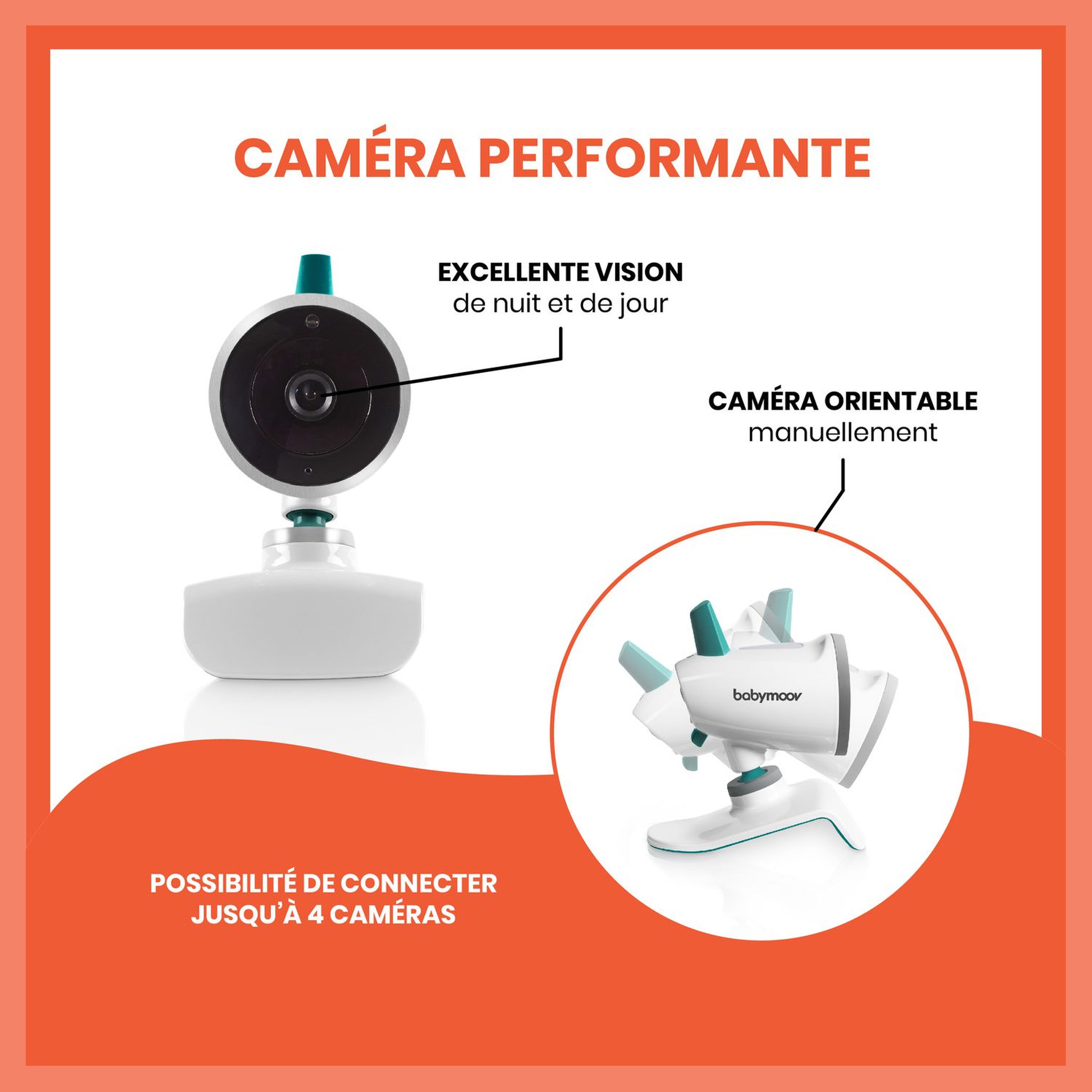 Voir la diapositive 4 : BABYMOOV Babyphone vidéo à écran tactile Yoo Feel - Blanc