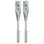 Voir la diapositive 1 : VIDAXL Piquets au sol 2 pcs Argente 7x7x56 cm Acier galvanise