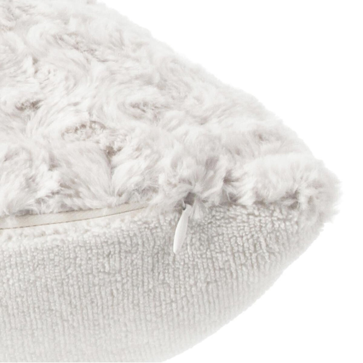 ATMOSPHERA Coussin Imitation Fourrure  Bouclée  45x45cm Écru