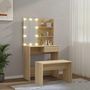 Voir la diapositive 3 : VIDAXL Ensemble de coiffeuse avec LED Chene Sonoma Bois d'ingenierie