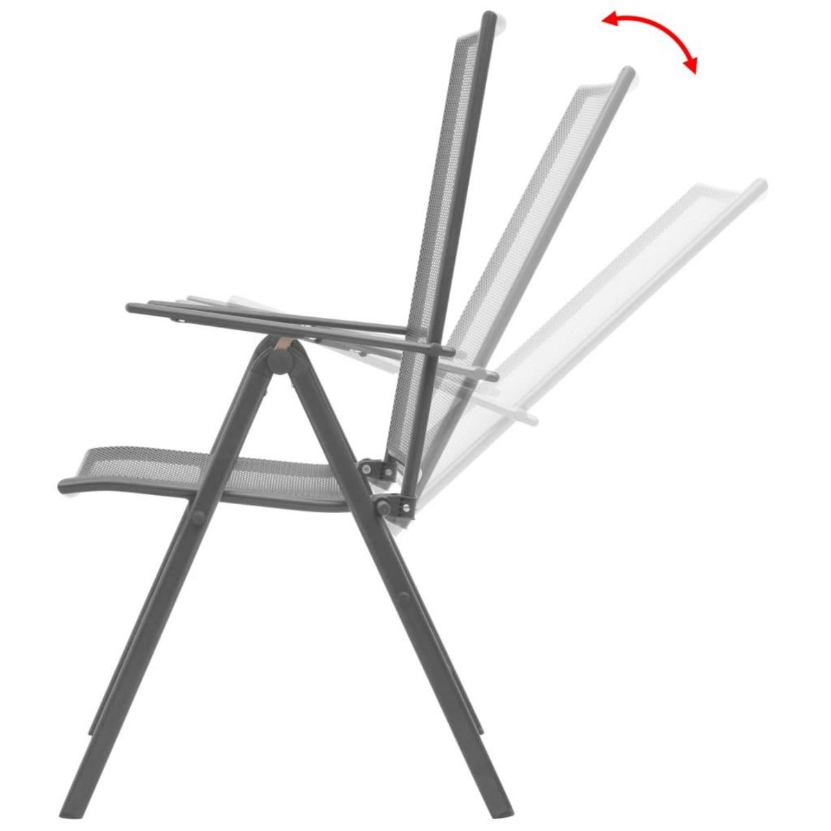 VIDAXL Chaises empilables de jardin lot de 2 Acier Gris