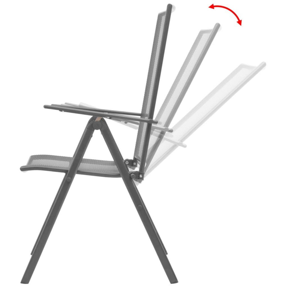 VIDAXL Chaises empilables de jardin lot de 2 Acier Gris