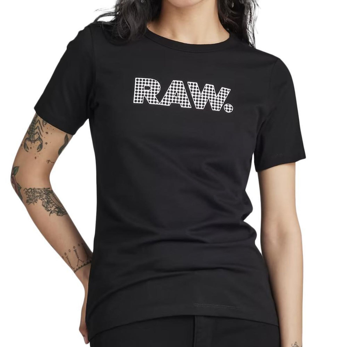 G-Star Raw T-shirt Noir Femme G-Star Raw Anglaise Graphic Raw