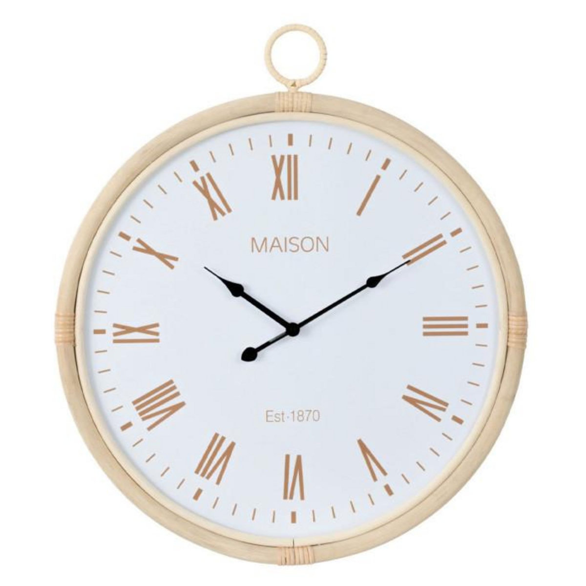 Paris Prix Horloge Murale en Rotin  Kyr  64cm Blanc