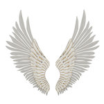 Paris Prix Paire d'Ailes en Métal  Natural  104cm Blanc Lavé