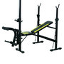 Voir la diapositive 5 : HOMCOM Banc de musculation Fitness entrainement complet dossier réglable cordes traction curler supports barre et haltères noir et jaune