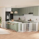 VIDAXL Barriere pour chien porte pliable 15 panneaux bois de peuplier