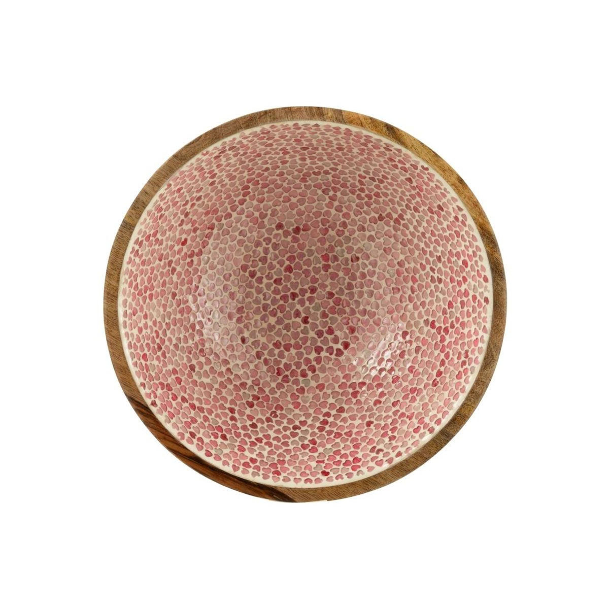 Paris Prix Saladier Mosaïque Cœur en Bois  Freddy  35cm Rose