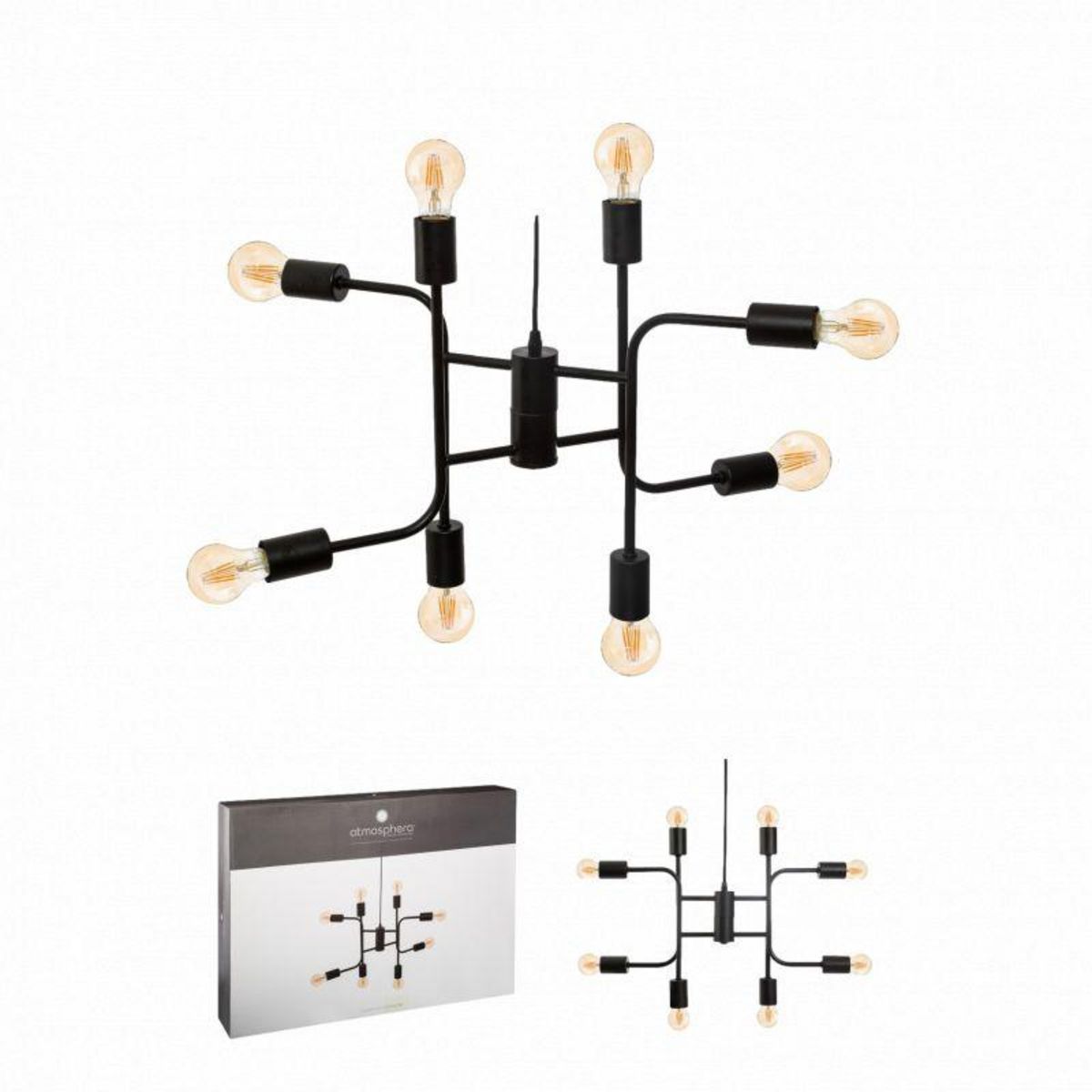 ATMOSPHERA Suspension métal  Cantor  8 ampoules / Diamètre 59 cm Atmosphera