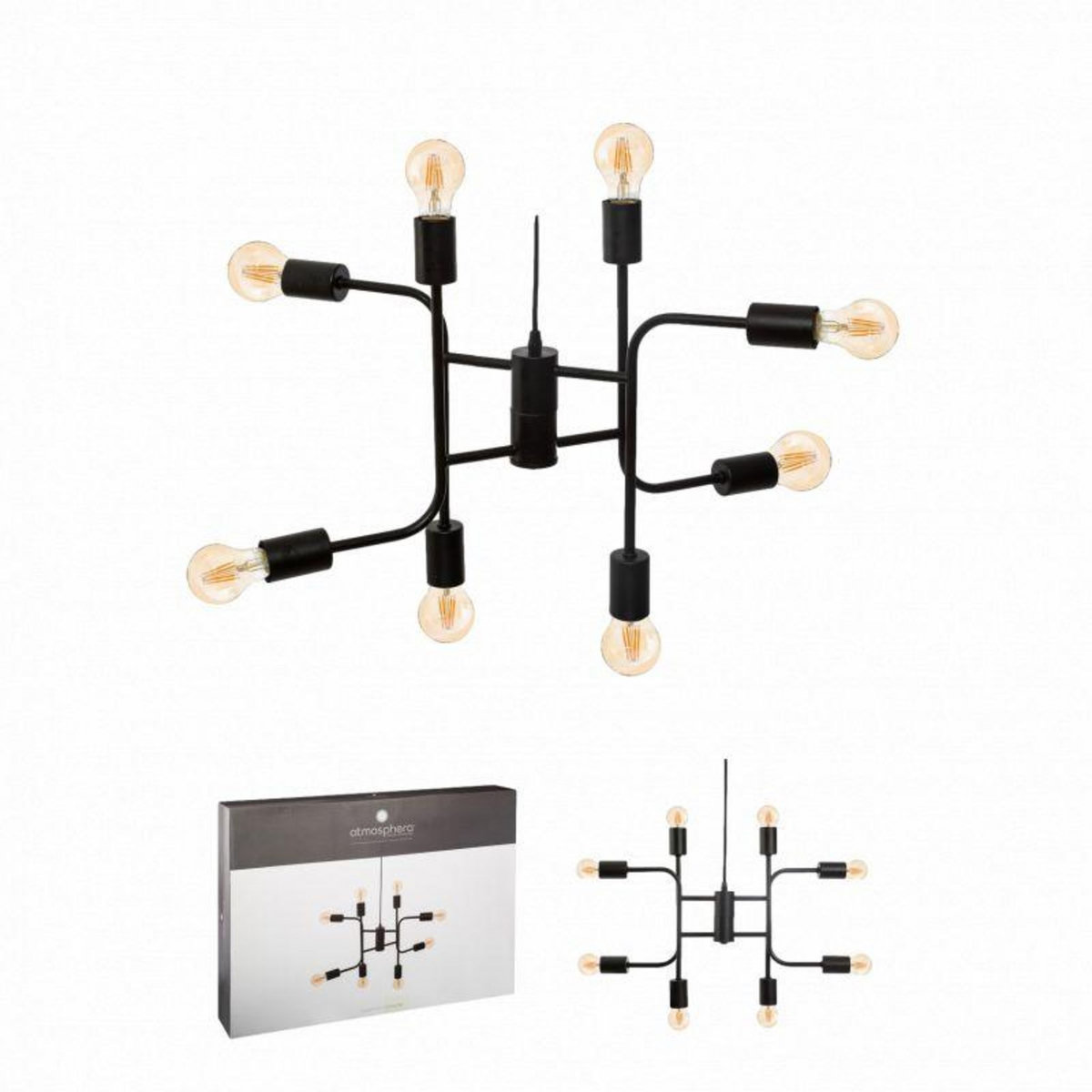 ATMOSPHERA Suspension métal  Cantor  8 ampoules / Diamètre 59 cm Atmosphera