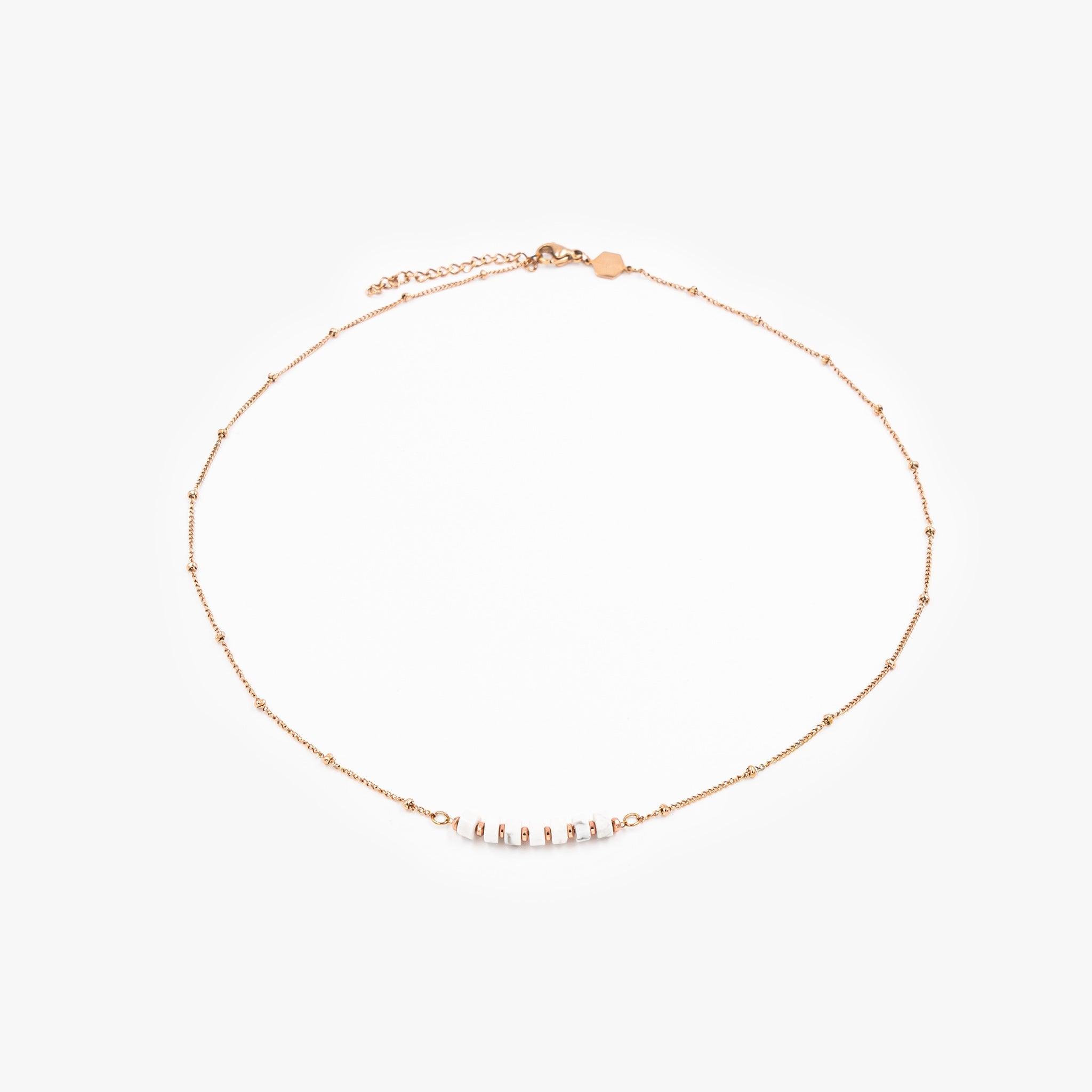 Voir la diapositive 6 : SLOYA Collier Piana en pierres Howlite