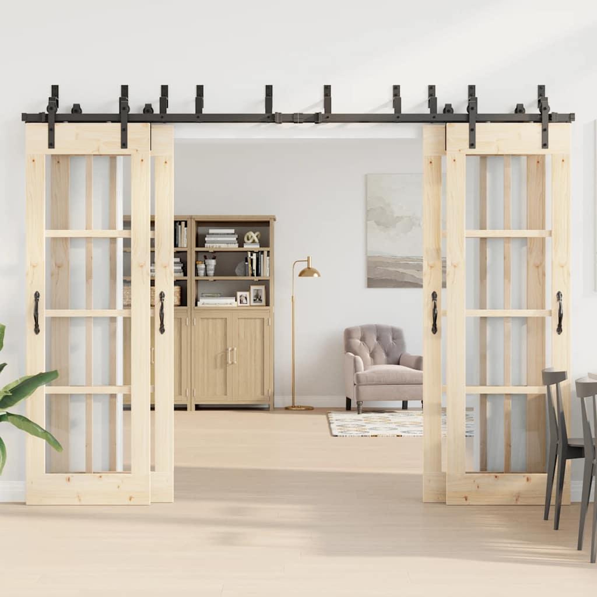 Voir la diapositive 3 : VIDAXL Kit de quincaillerie de porte coulissante 305 cm acier noir
