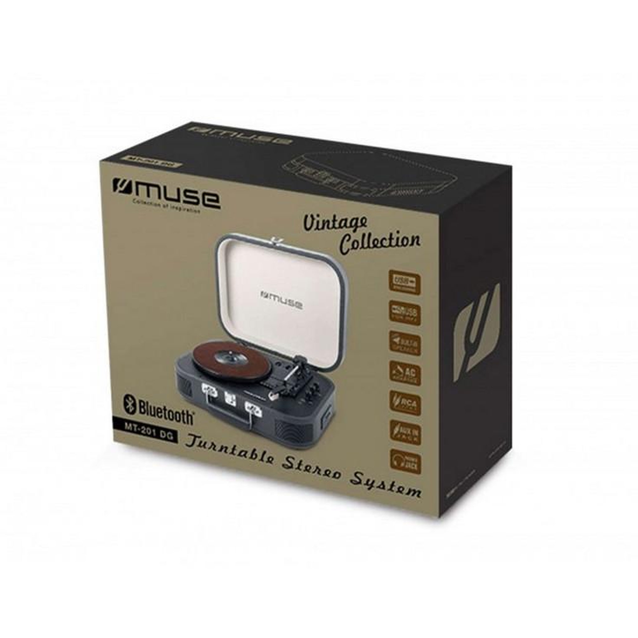 Voir la diapositive 2 : Muse Platine vinyle stéréo 3 vitesses 33/45/78t avec bluetooth - mt201dg