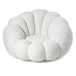 Paris Prix Fauteuil Design Coquillage  Bouclette  98cm Blanc