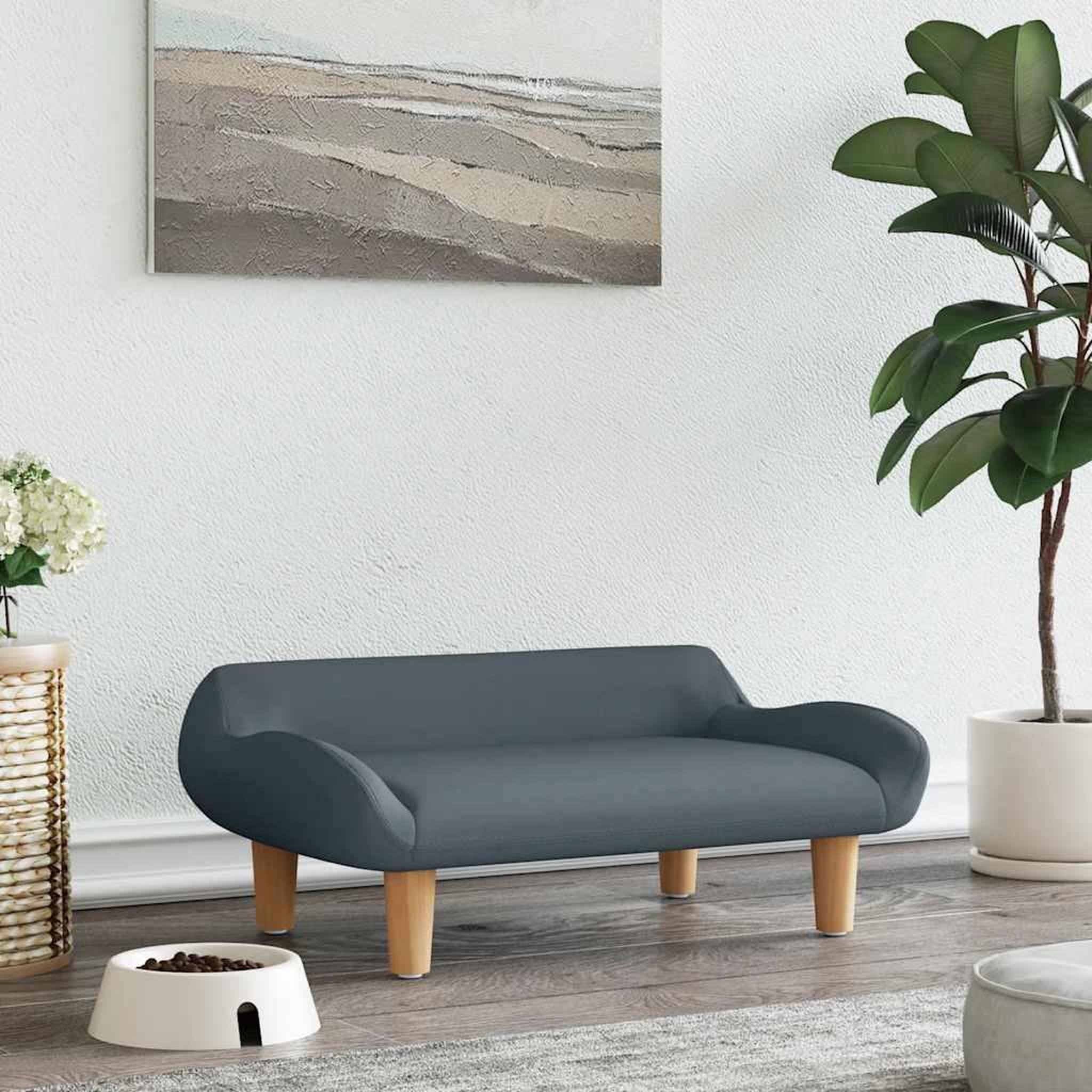 VIDAXL Lit pour chien gris fonce 70x40x24 cm tissu