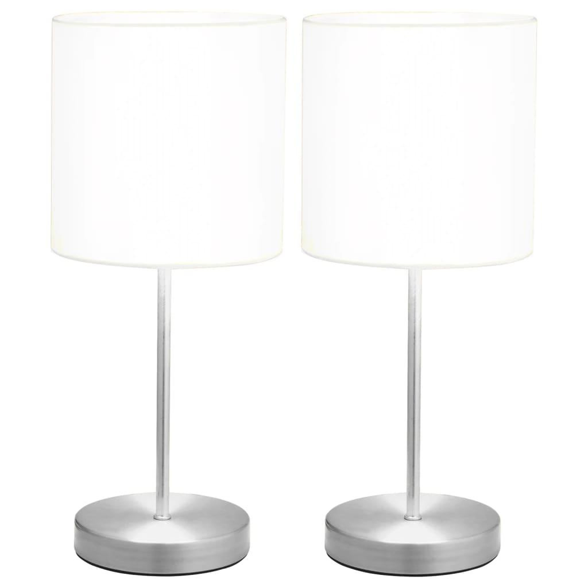 Voir la diapositive 3 : VIDAXL Lampes de table 2 pcs Bouton tactile Blanc E14