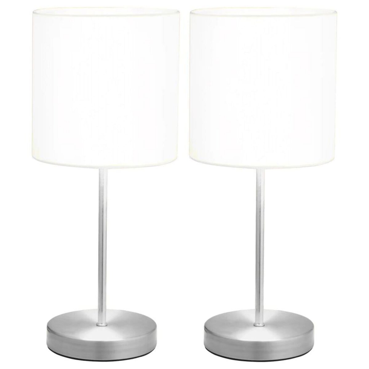 VIDAXL Lampes de table 2 pcs Bouton tactile Blanc E14