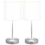 Voir la diapositive 3 : VIDAXL Lampes de table 2 pcs Bouton tactile Blanc E14