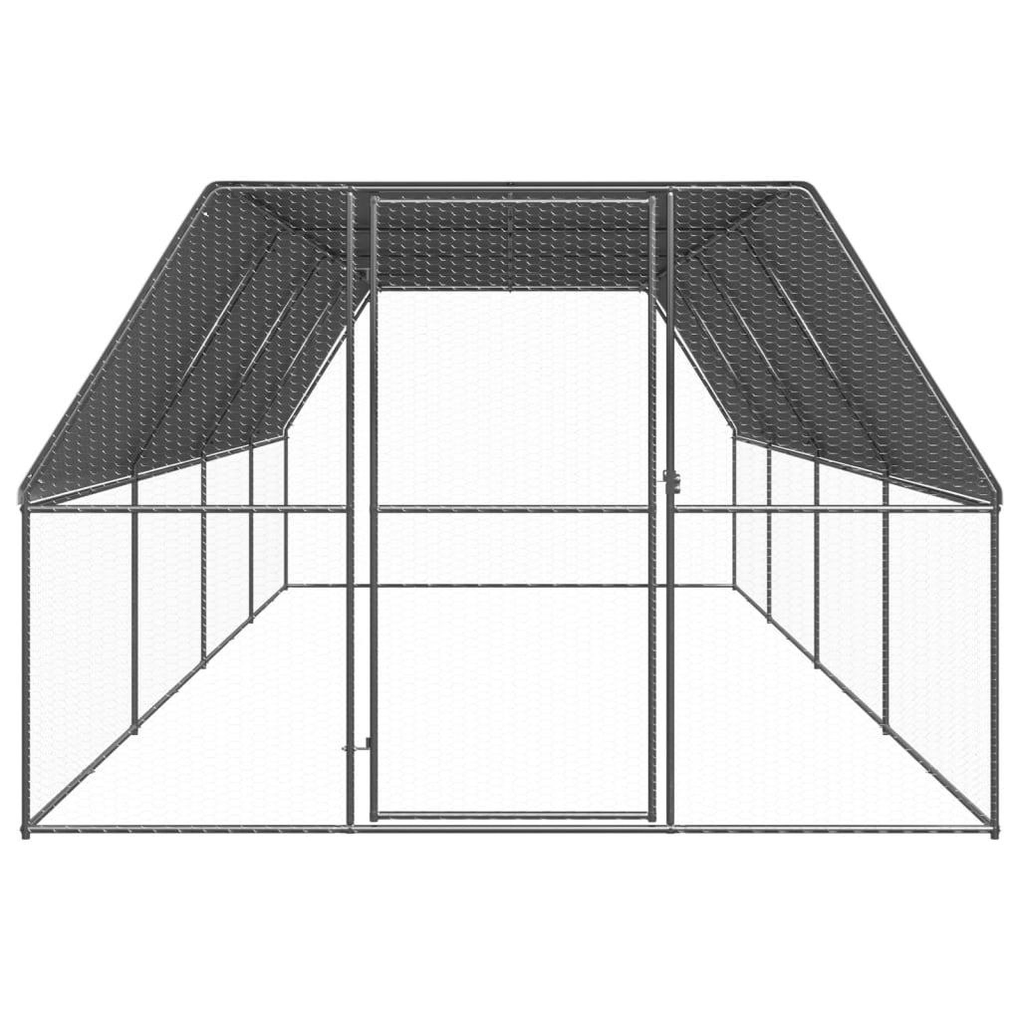 Voir la diapositive 2 : VIDAXL Poulailler d'exterieur 3x8x2 m Acier galvanise