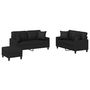 Voir la diapositive 2 : VIDAXL Ensemble de canapes 3 pcs avec coussins noir similicuir