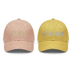 OZABI OZABI Lot 2 Casquettes Pailletées Femme – Message Brodé Fantaisie Humoristique. Coloris disponibles : Jaune
