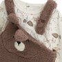 Voir la diapositive 3 : Petit Béguin Ensemble salopette bébé en sherpa et t-shirt Câlins