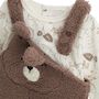 Voir la diapositive 3 : Petit Béguin Ensemble salopette bébé en sherpa et t-shirt Câlins