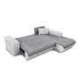 Voir la diapositive 7 : Canapé d'angle droit convertible CLELIA, 4 places, tissu microfibre gris PU blanc ou noir