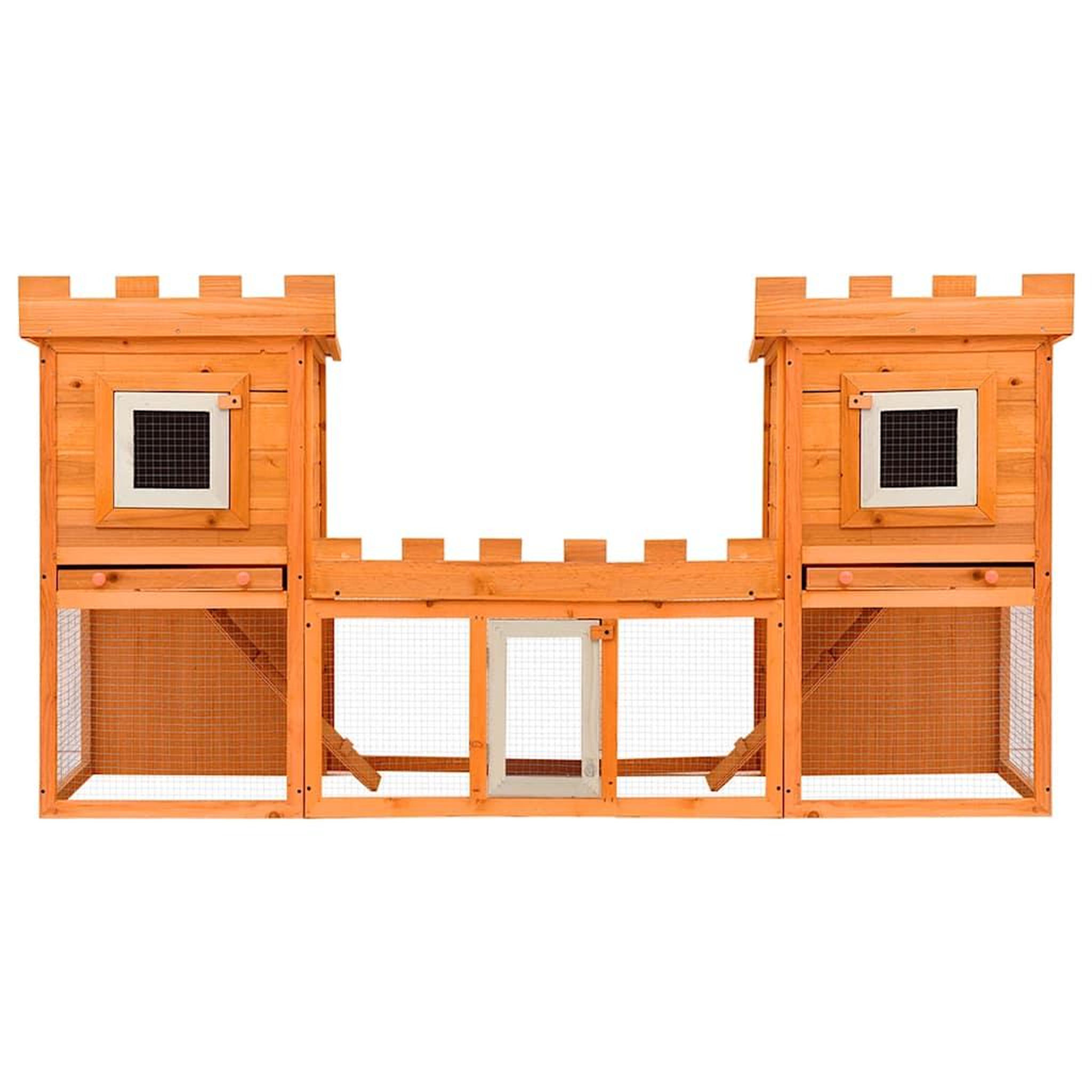 Voir la diapositive 2 : VIDAXL Clapier large d'exterieur avec maison double