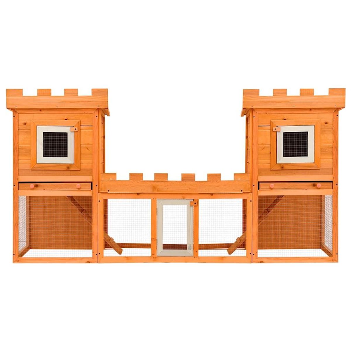 VIDAXL Clapier large d'exterieur avec maison double