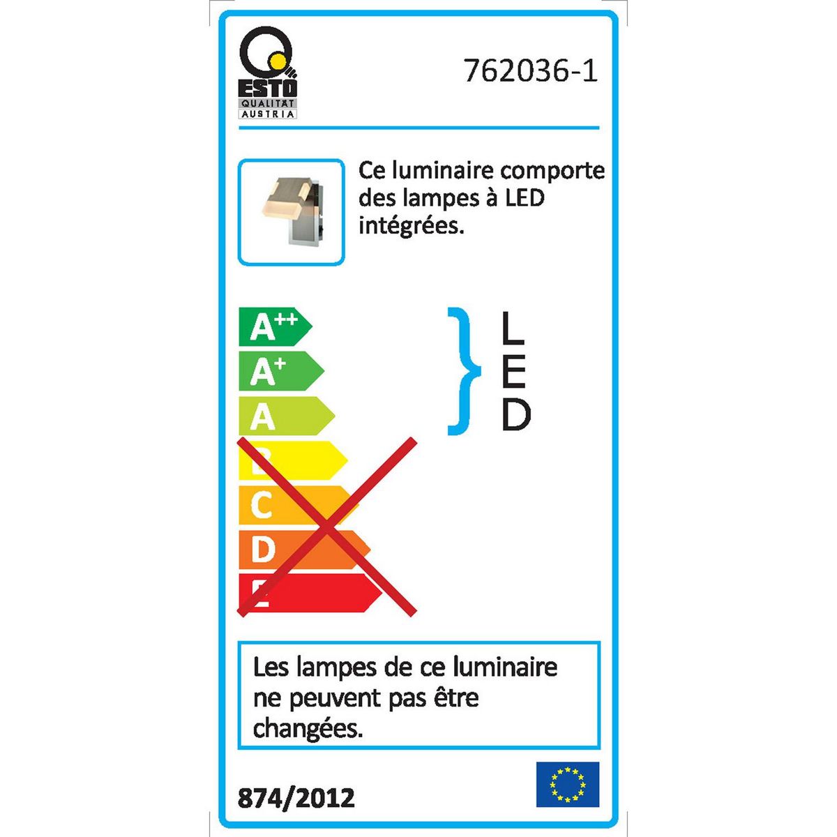 Esto Spot Prince - 9,5 x 13 cm. - Acier brossé, chromé