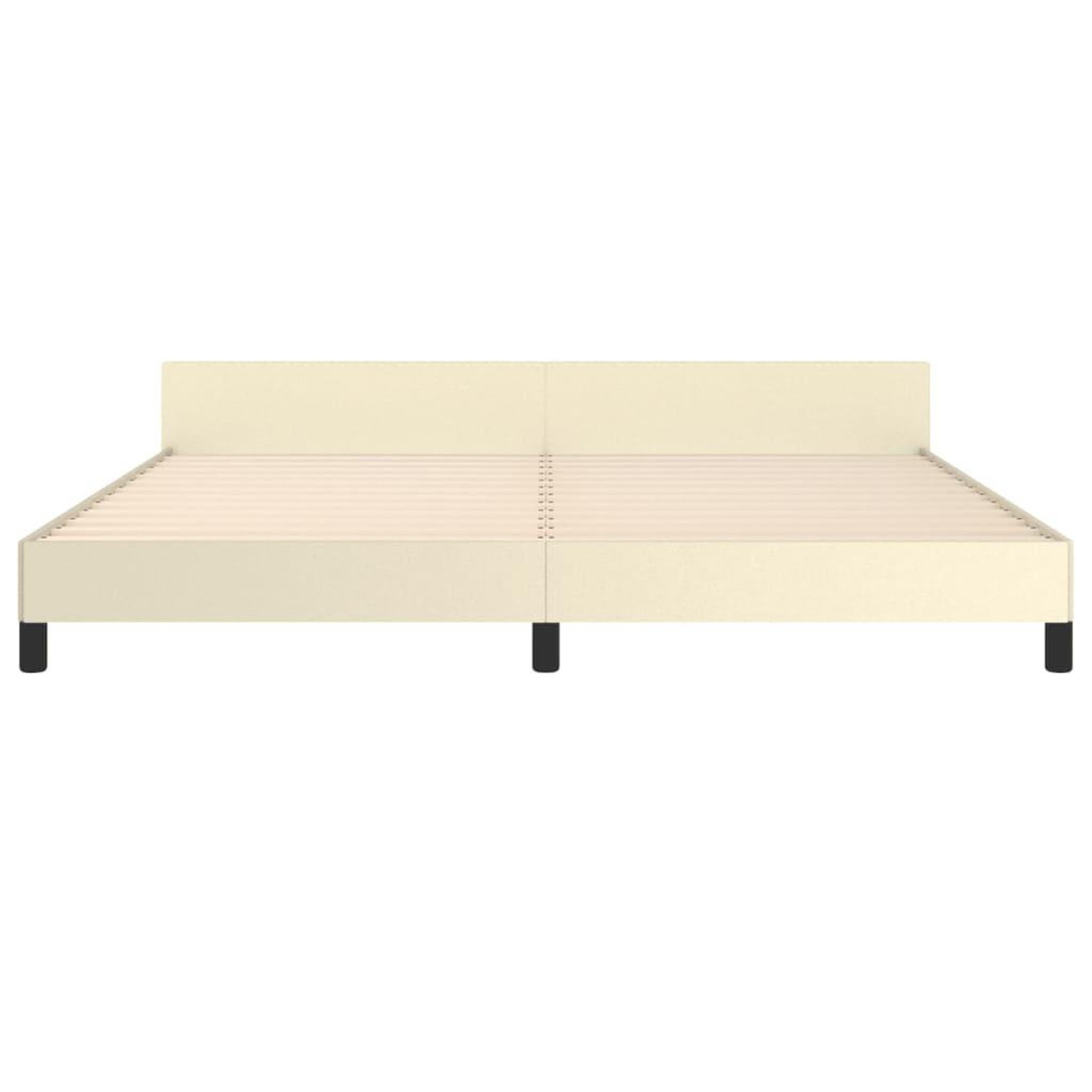 Voir la diapositive 5 : VIDAXL Cadre de lit avec tete de lit sans matelas creme 200x200 cm