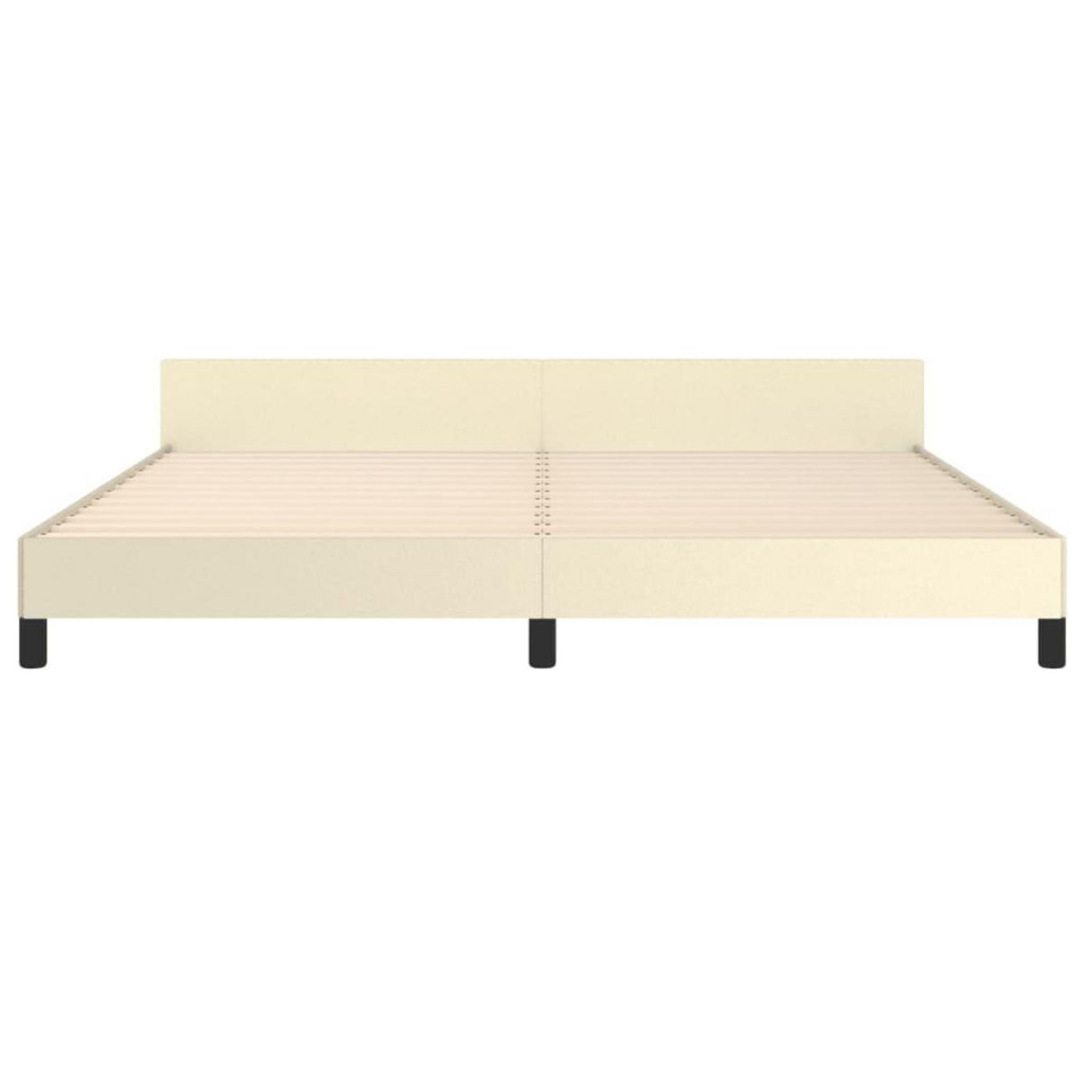 VIDAXL Cadre de lit avec tete de lit sans matelas creme 200x200 cm