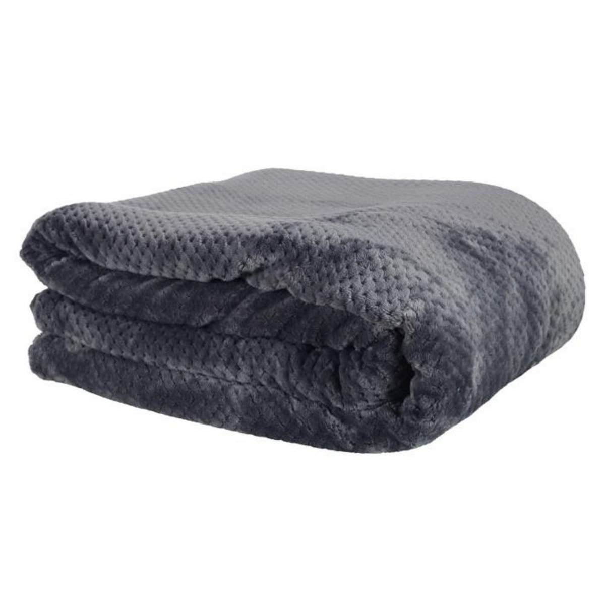 Paris Prix Plaid  Nid d'Abeille Sherpa  180x220cm Gris Foncé