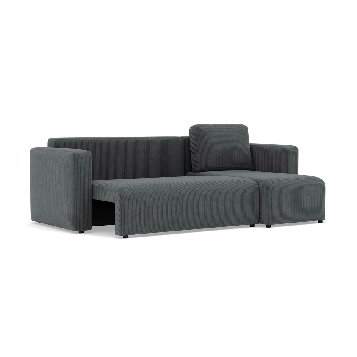 BEST MOBILIER Canopy - canapé d'angle réversible 4 places convertible avec coffre en velours côtelé