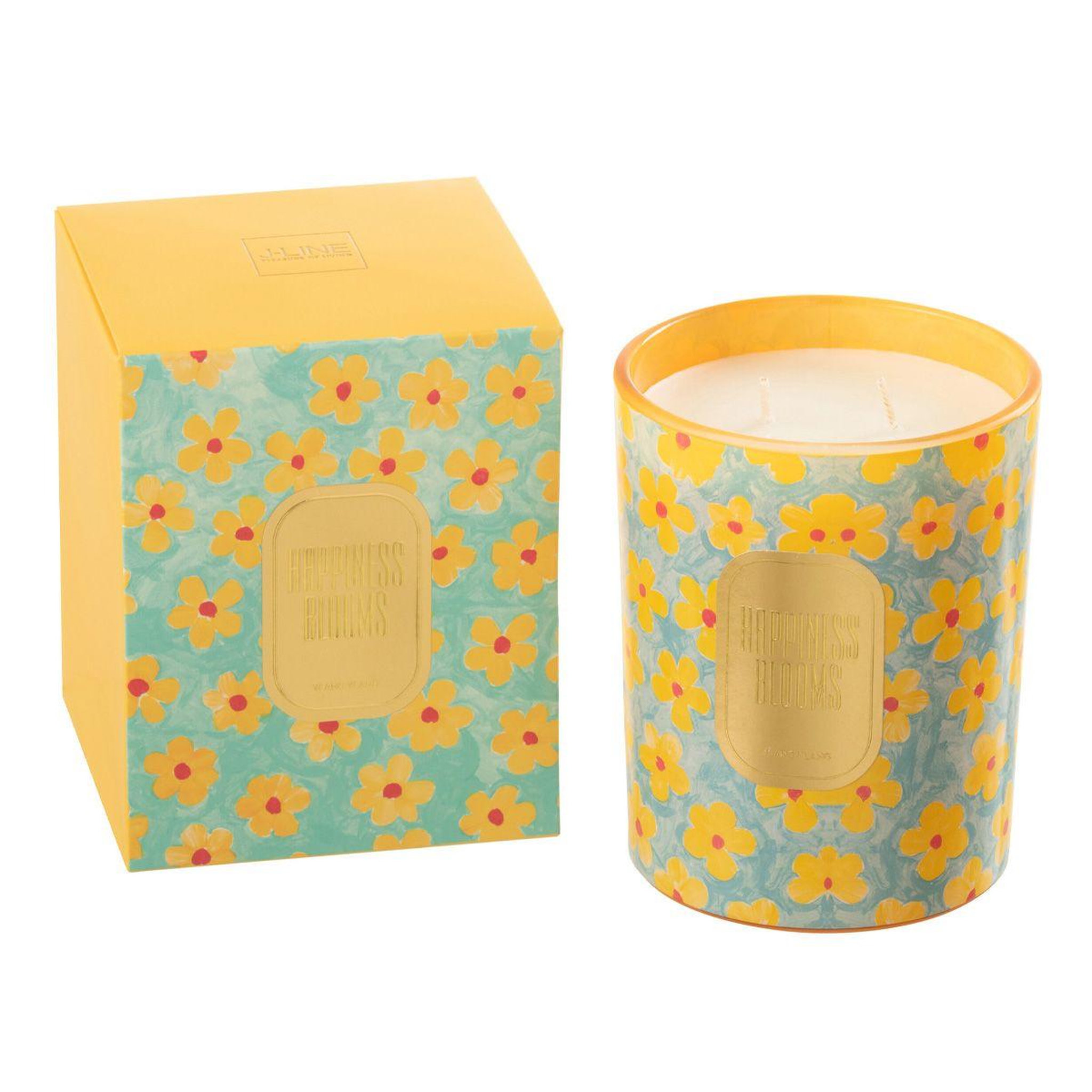 J-LINE Bougie parfumée  happiness blooms  13cm ylang ylang