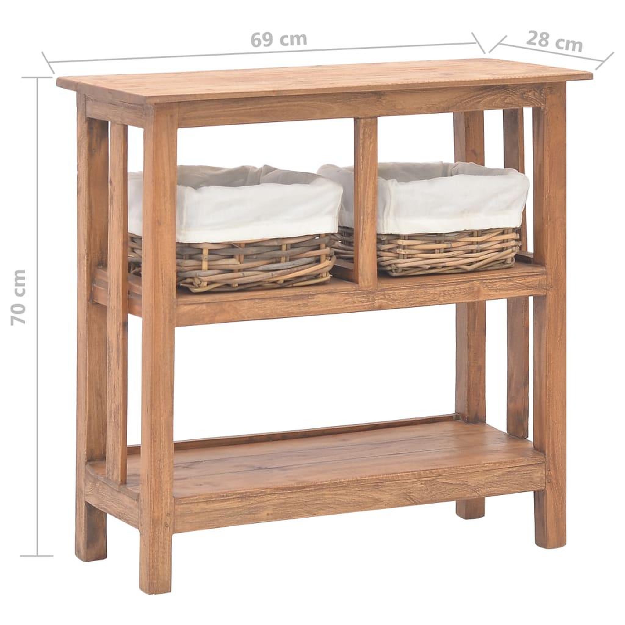Voir la diapositive 6 : VIDAXL Table console bois d'acajou massif 69x28x70 cm