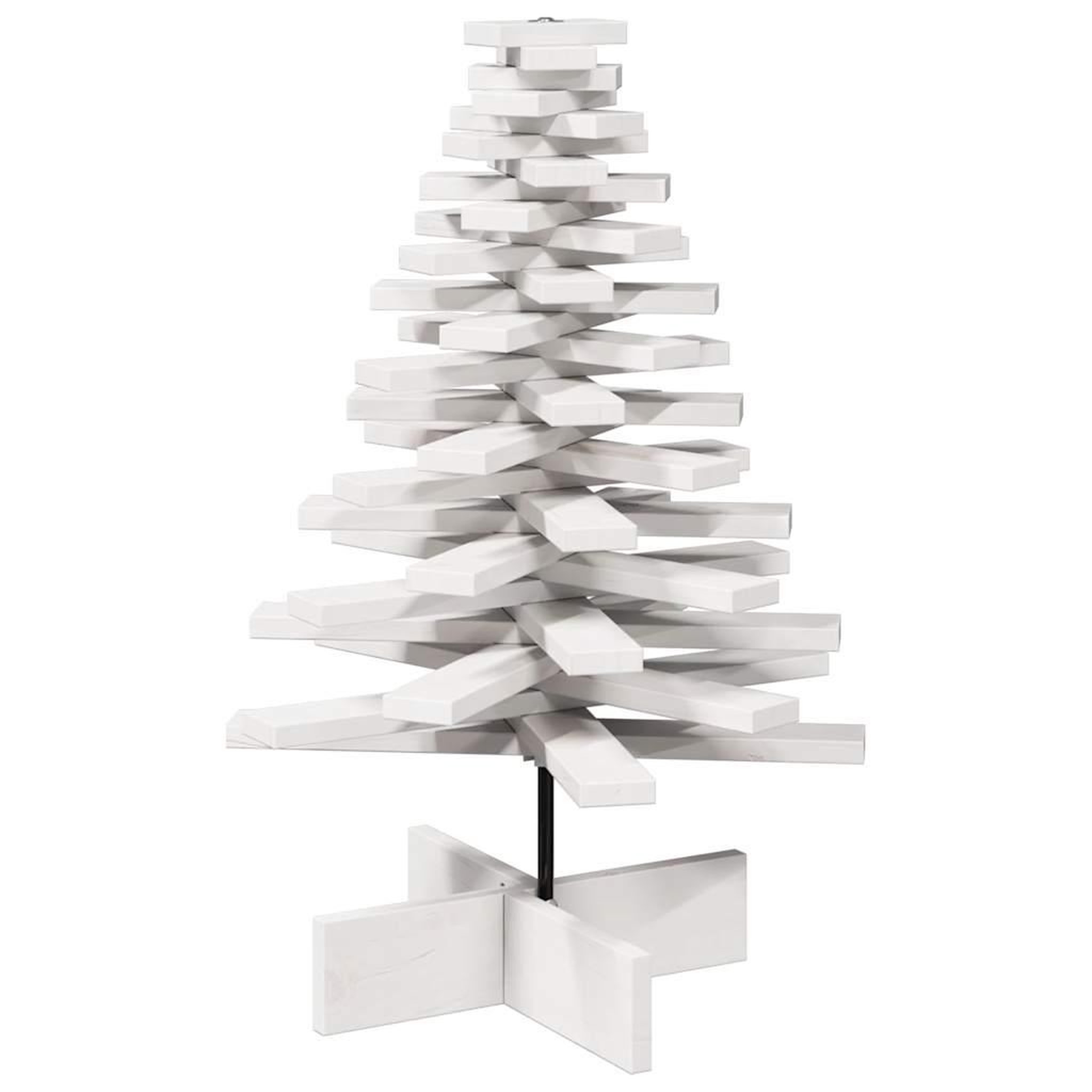 Voir la diapositive 5 : VIDAXL Arbre de Noël en bois pour decoration blanc 80 cm pin massif