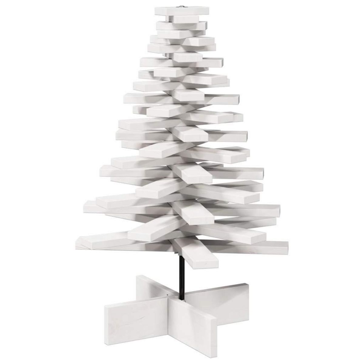 VIDAXL Arbre de Noël en bois pour decoration blanc 80 cm pin massif